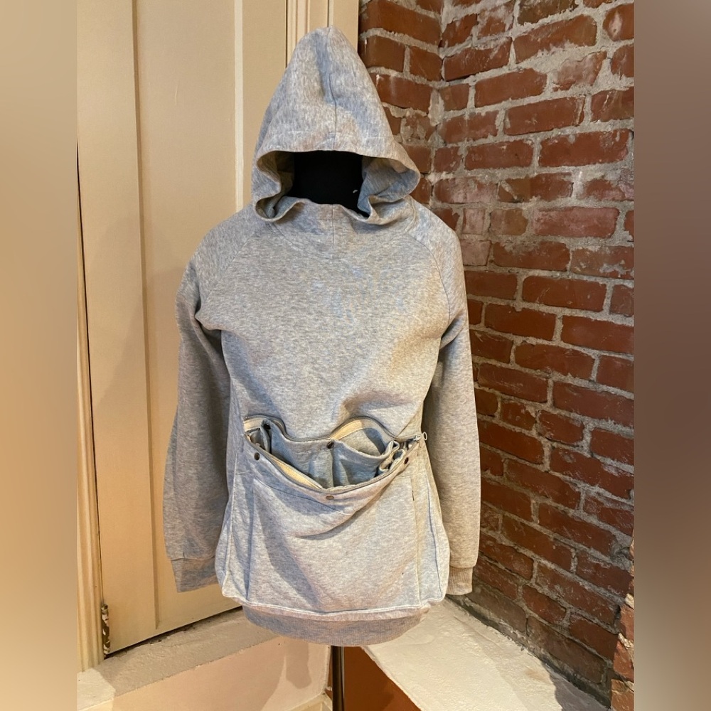 Gray Hoodie with Front Pet Pocket